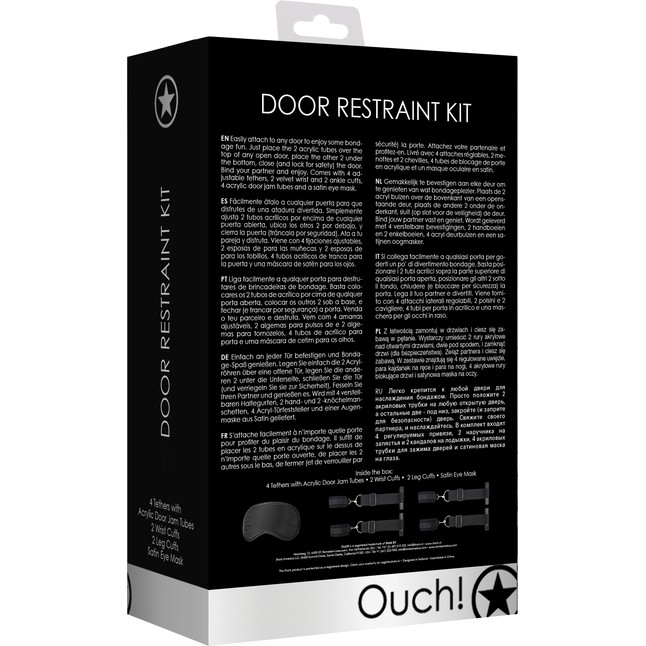 Черные оковы с креплением на дверь Door Restraint Set - Ouch!. Фотография 5.