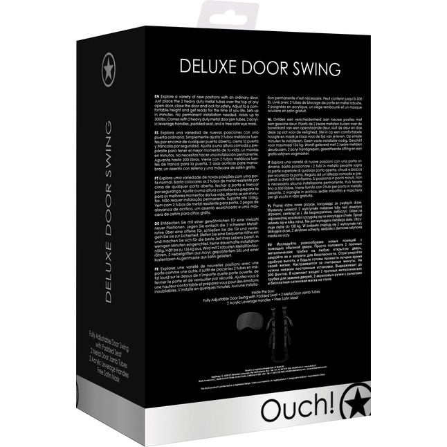 Черные секс-качели для двери Deluxe Door Swing - Ouch!. Фотография 3.