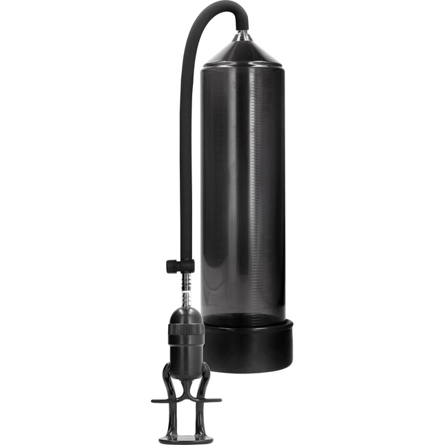 Черная вакуумная помпа для мужчин с насосом в виде поршня Deluxe Beginner Pump - PUMPED