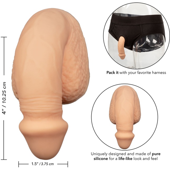 Телесный фаллоимитатор для ношения Packer Gear 4 Silicone Packing Penis. Фотография 5.