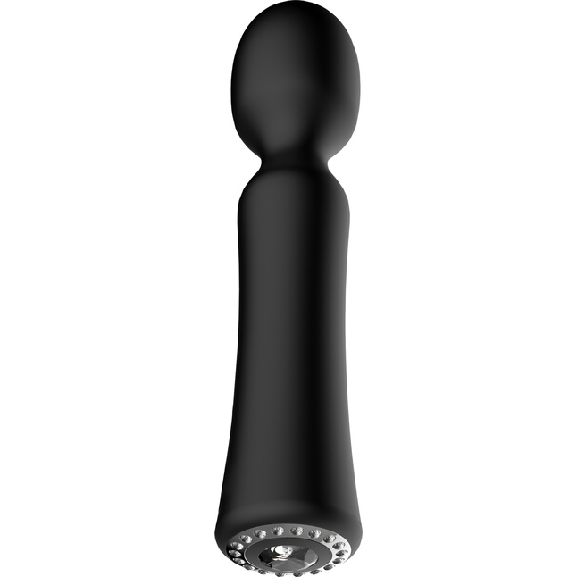 Черный универсальный массажер Wand Pearl - 20 см - Discretion. Фотография 2.