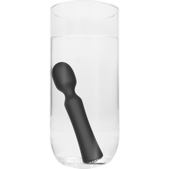 Черный универсальный массажер Wand Pearl - 20 см - Discretion. Фотография 7.