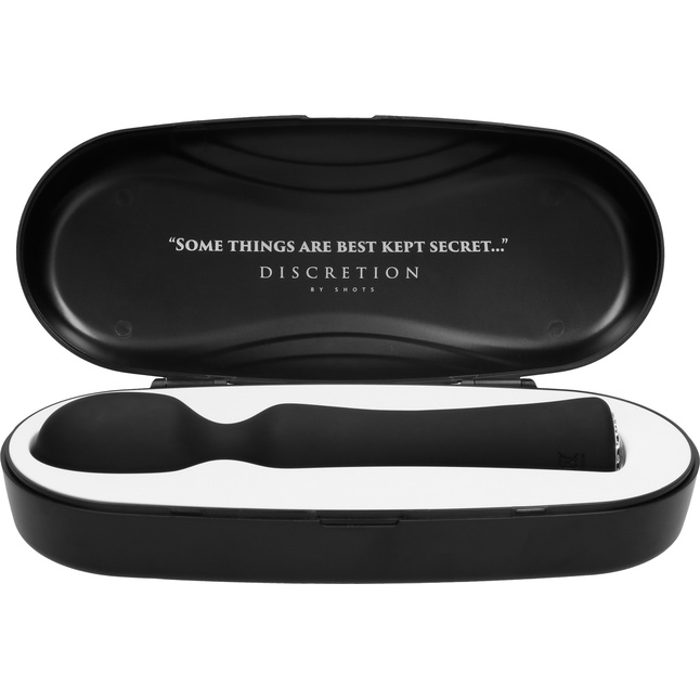 Черный универсальный массажер Wand Pearl - 20 см - Discretion. Фотография 10.