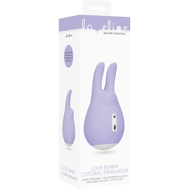 Фиолетовый клиторальный стимулятор Love Bunny - 9,4 см - Loveline. Фотография 4.
