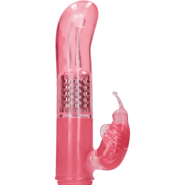 Розовый вибратор-кролик Rotating Butterfly - 22,8 см - Shots Toys. Фотография 6.