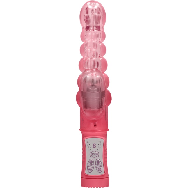 Розовый вибратор-кролик Rotating Bubbles - 23,2 см - Shots Toys. Фотография 2.