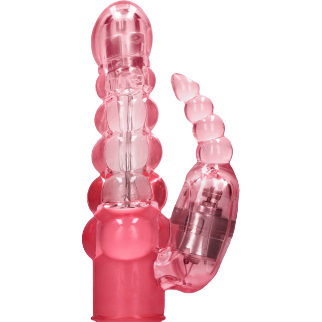 Розовый вибратор-кролик Rotating Bubbles - 23,2 см - Shots Toys. Фотография 6.