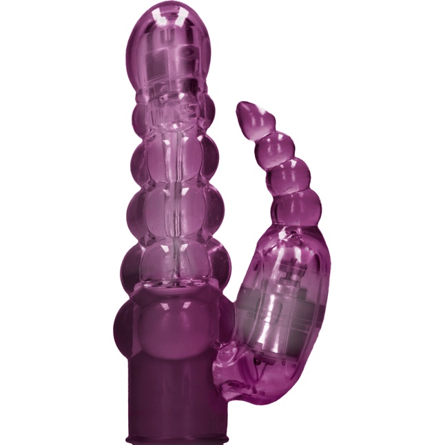 Фиолетовый вибратор-кролик Rotating Bubbles - 23,2 см - Shots Toys. Фотография 6.