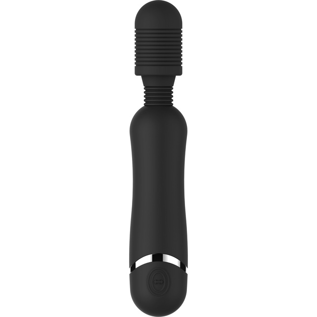 Черный универсальный массажер Silicone Massage Wand - 20 см - Shots Toys. Фотография 3.