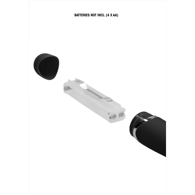 Черный универсальный массажер Silicone Massage Wand - 20 см - Shots Toys. Фотография 6.