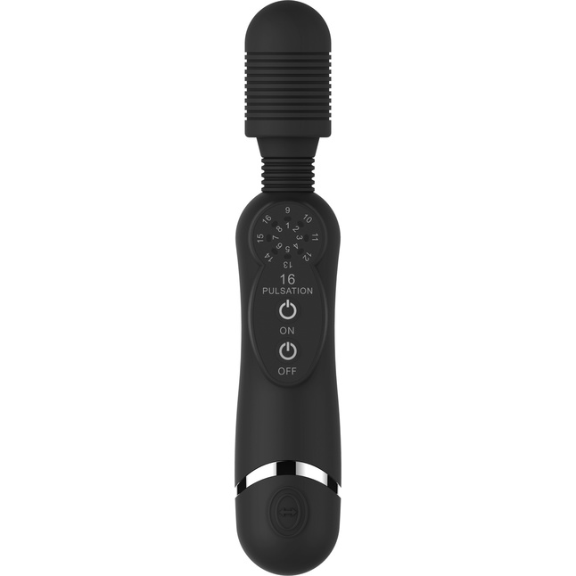 Черный универсальный массажер Silicone Massage Wand - 20 см - Shots Toys