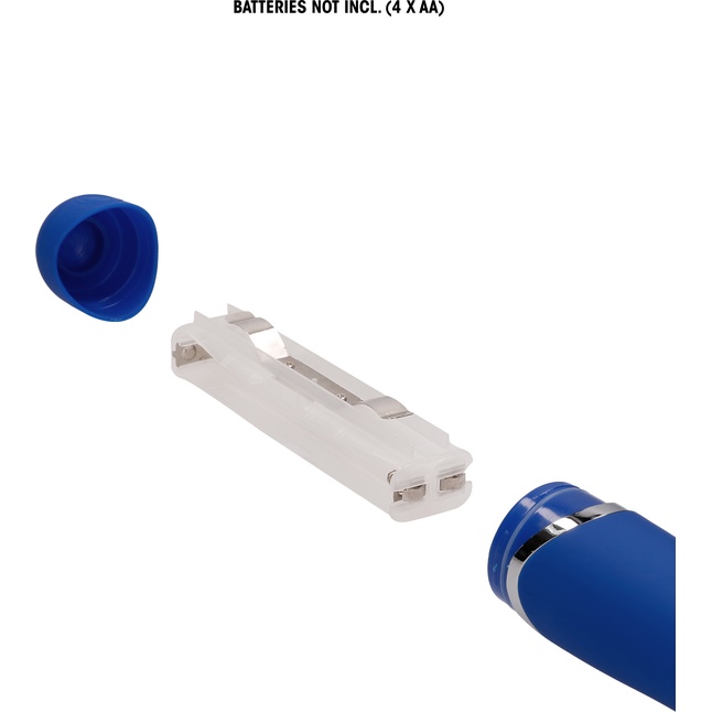 Синий универсальный массажер Silicone Massage Wand - 20 см - Shots Toys. Фотография 6.