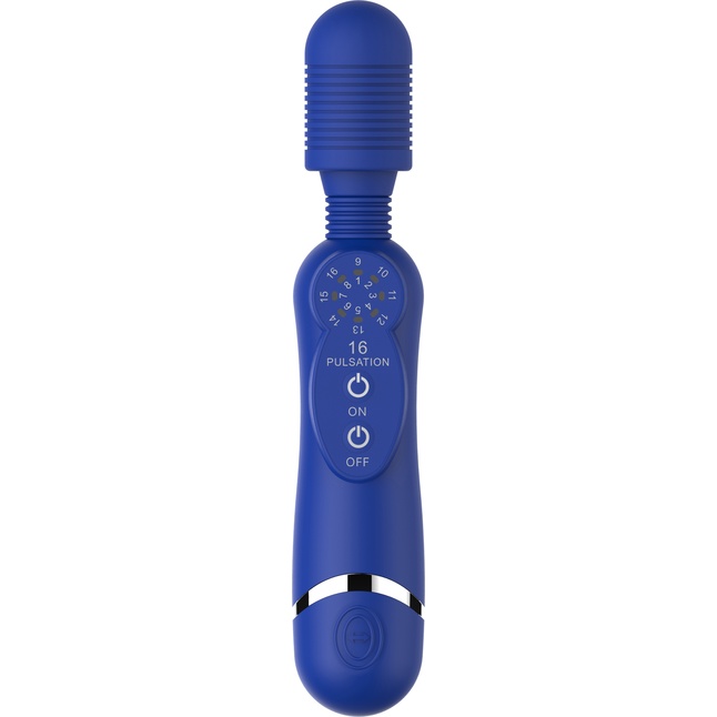 Синий универсальный массажер Silicone Massage Wand - 20 см - Shots Toys