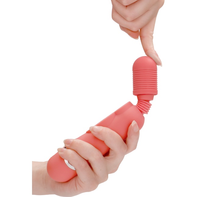 Розовый универсальный массажер Silicone Massage Wand - 20 см - Shots Toys. Фотография 5.