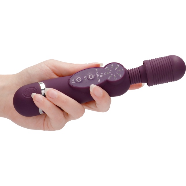 Фиолетовый универсальный массажер Silicone Massage Wand - 20 см - Shots Toys. Фотография 4.
