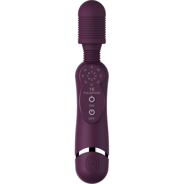 Фиолетовый универсальный массажер Silicone Massage Wand - 20 см - Shots Toys