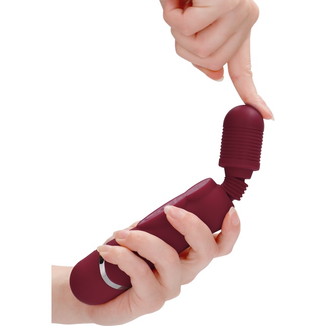 Красный универсальный массажер Silicone Massage Wand - 20 см - Shots Toys. Фотография 5.