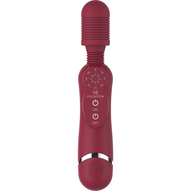 Красный универсальный массажер Silicone Massage Wand - 20 см - Shots Toys