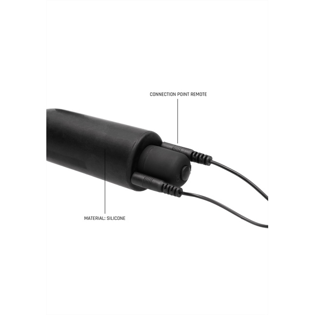 Черный стимулятор уретры с вибрацией и электростимуляцией Urethral Sounding Plug - Electroshock. Фотография 9.