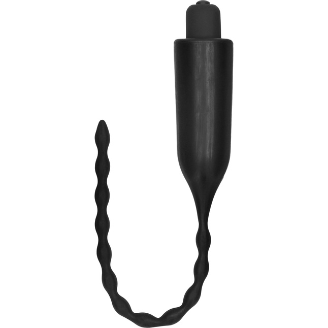 Черный стимулятор уретры с вибрацией и электростимуляцией Urethral Sounding Plug - Electroshock
