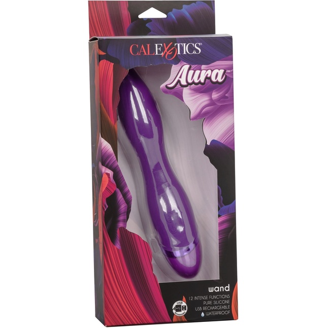 Фиолетовый вибромассажер Aura Wand - 21,5 см - Aura. Фотография 10.
