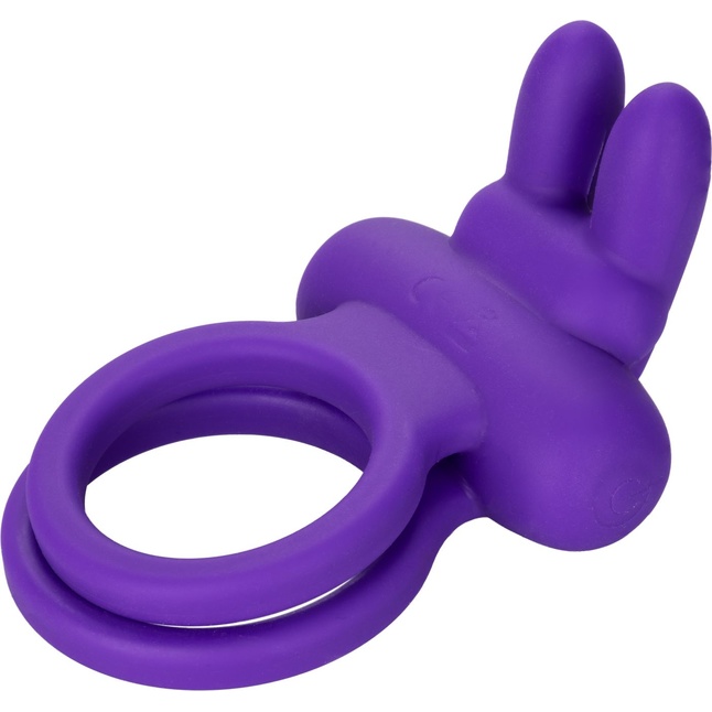 Фиолетовое двойное эрекционное кольцо Silicone Rechargeable Dual Rockin Rabbit - Couples Enhancers. Фотография 4.