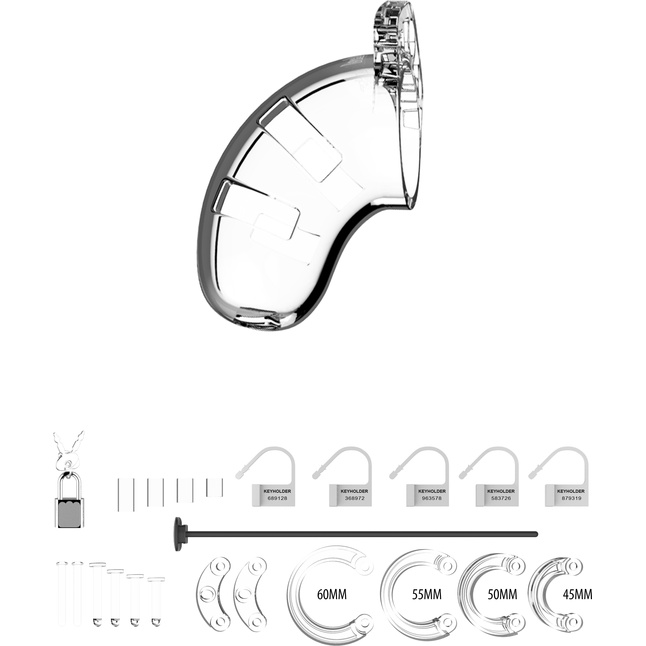 Прозрачный мужской пояс верности со стимулятором уретры Cock Cage Model 15 Chastity 3.5 - ManCage. Фотография 3.