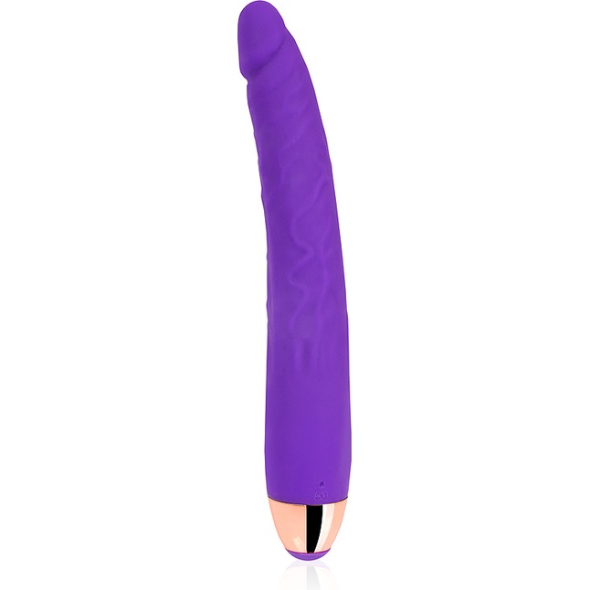 Фиолетовый изогнутый реалистичный вибратор - 18 см