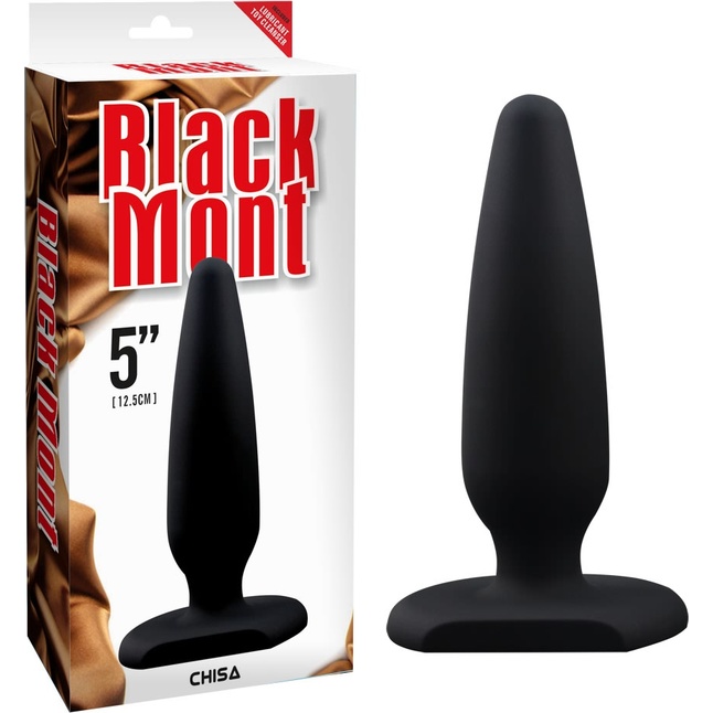 Черная силиконовая анальная пробка Black Mont - 13,5 см - Black Mont. Фотография 3.