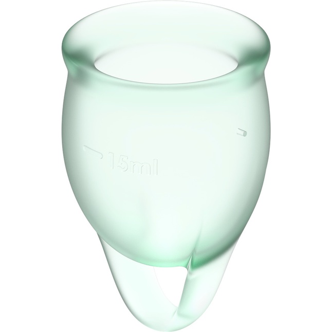 Набор зеленых менструальных чаш Feel confident Menstrual Cup. Фотография 2.