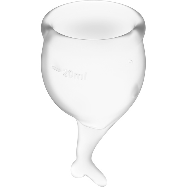 Набор прозрачных менструальных чаш Feel secure Menstrual Cup. Фотография 3.