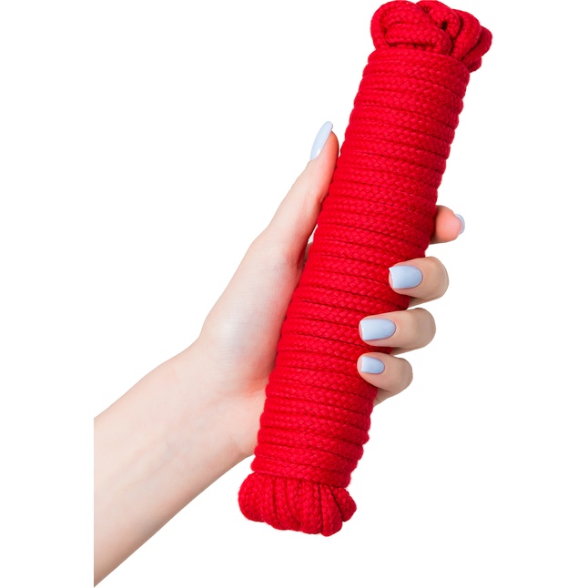 Красная текстильная веревка для бондажа - 1 м. Фотография 2.