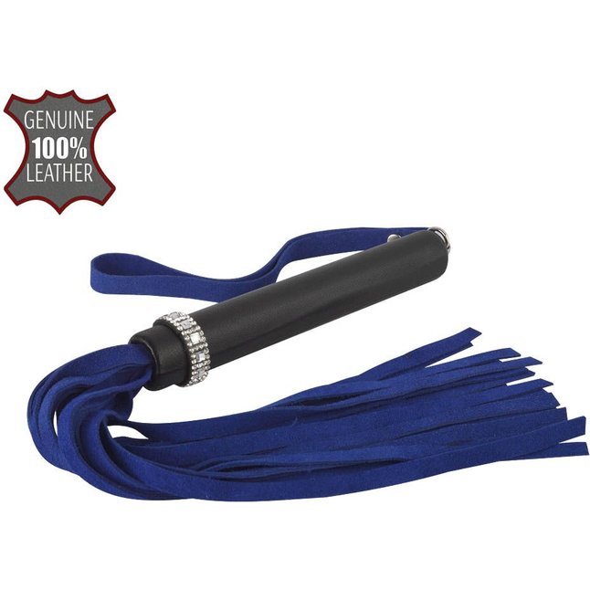 Сине-черная многохвостая плеть Гламур - 41 см - BDSM accessories