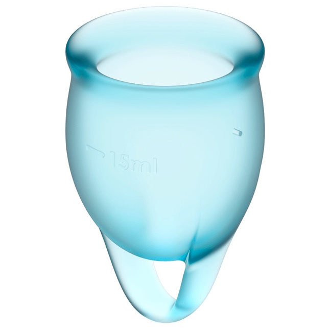Набор голубых менструальных чаш Feel confident Menstrual Cup. Фотография 2.