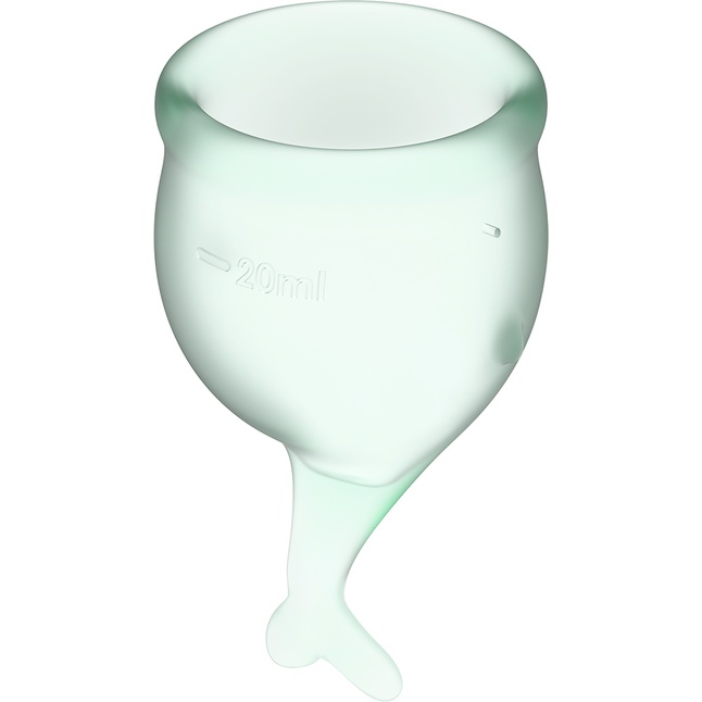 Набор зеленых менструальных чаш Feel secure Menstrual Cup. Фотография 3.