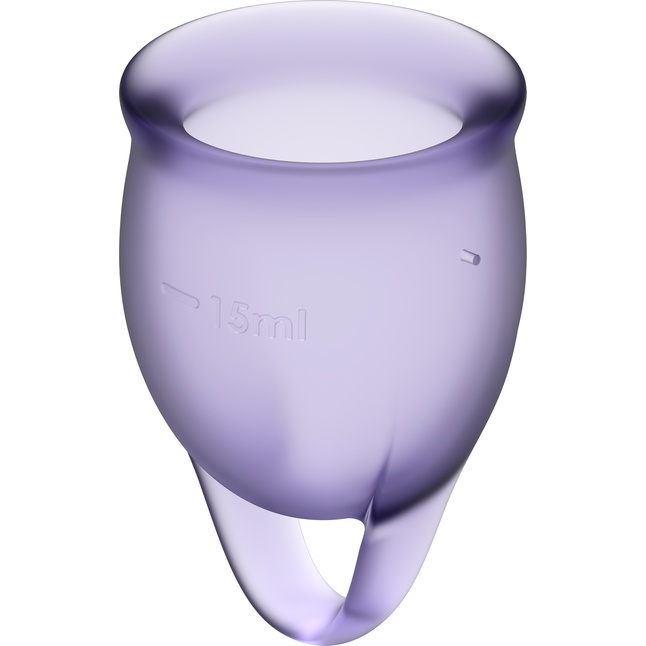 Набор фиолетовых менструальных чаш Feel confident Menstrual Cup. Фотография 2.