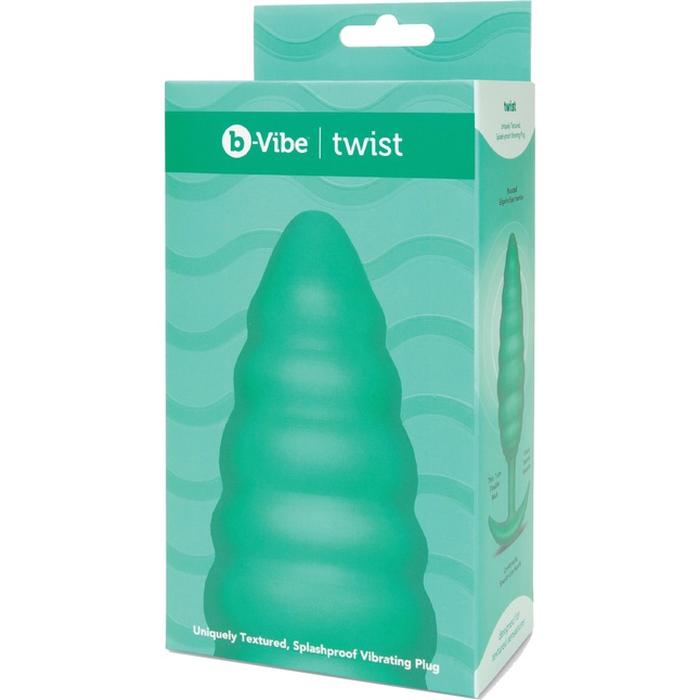 Зеленый ребристый анальный виброплаг Twist - 15,3 см. Фотография 5.