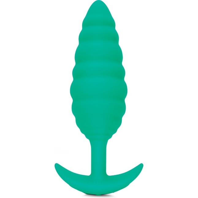 Зеленый ребристый анальный виброплаг Twist - 15,3 см
