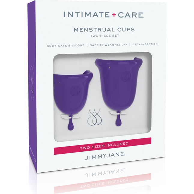 Набор из 2 фиолетовых менструальных чаш Intimate Care Menstrual Cups - JIMMYJANE. Фотография 3.