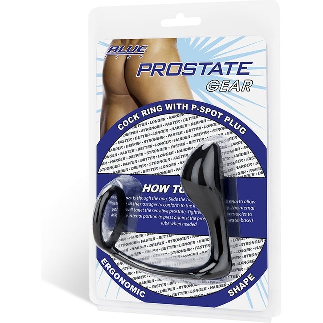 Стимулятор простаты с фиксацией эрекционным кольцом Prostate Gear. Фотография 2.