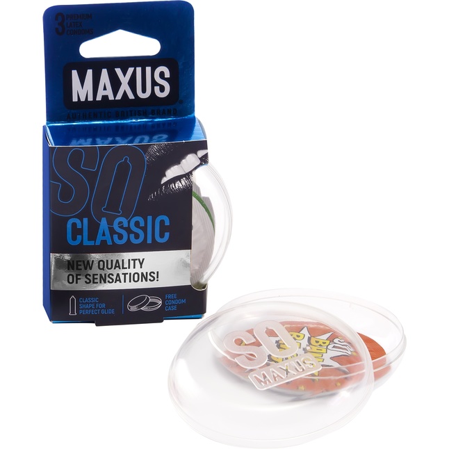 Классические презервативы в пластиковом кейсе MAXUS AIR Classic - 3 шт. Фотография 3.
