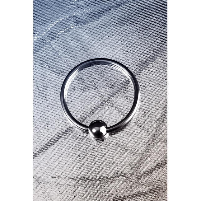 Серебристое кольцо на пенис с шариком - Metal. Фотография 4.