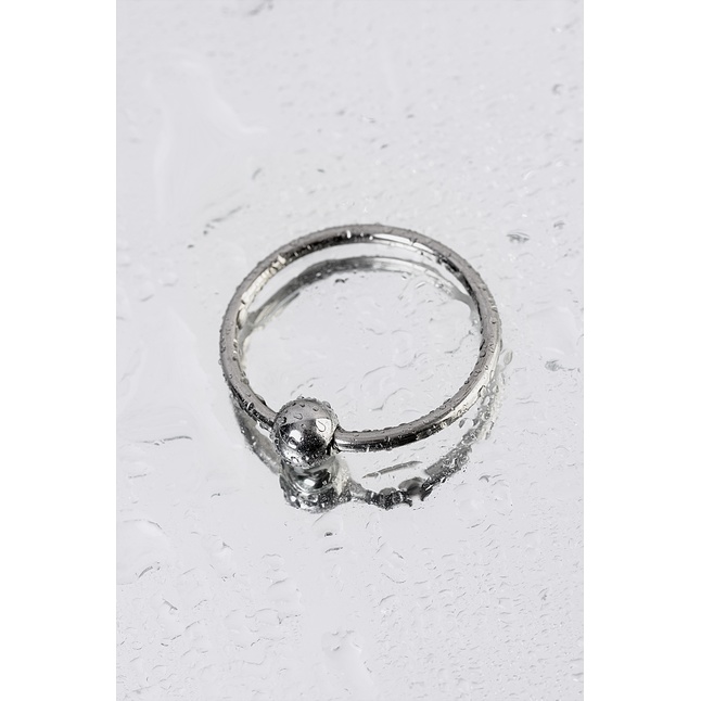 Серебристое кольцо на пенис с шариком - Metal. Фотография 5.