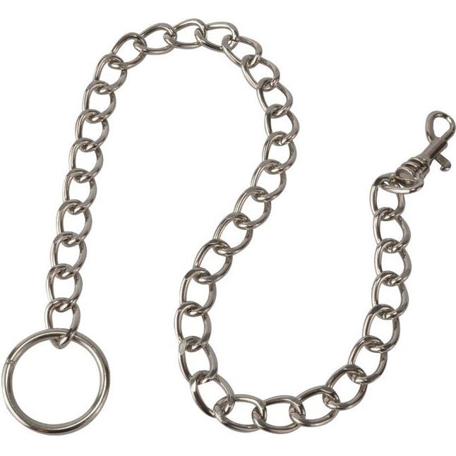 Металлический поводок-цепь с кольцом - 37 см - BDSM accessories