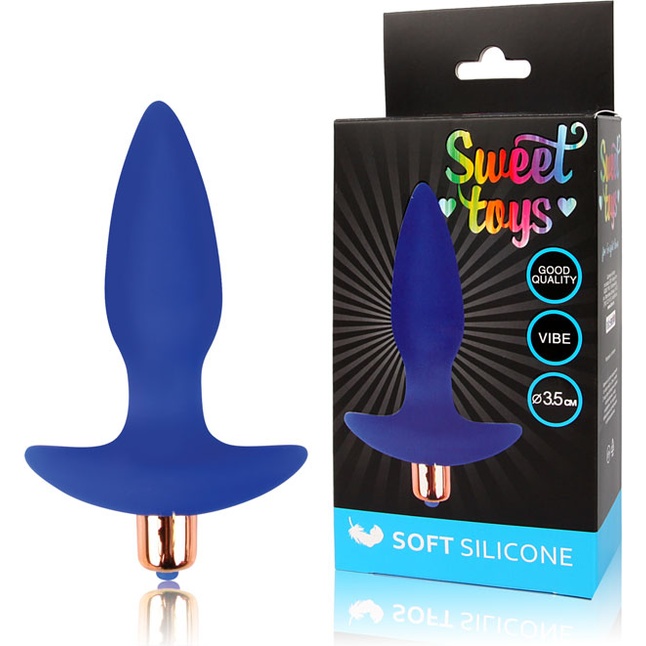 Синяя коническая анальная пробка Sweet Toys - 10,5 см - SWEET TOYS. Фотография 2.