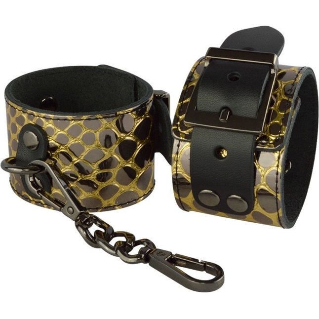Золотистые наручники Рептилия - BDSM accessories