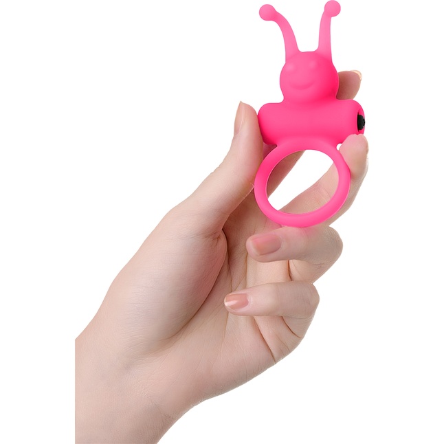 Розовое эрекционное виброкольцо на пенис Eromantica. Фотография 3.