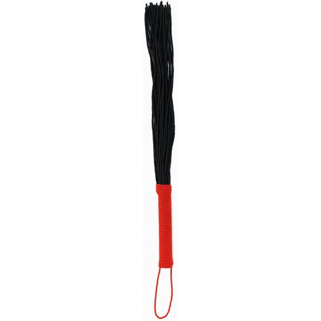 Черная плеть-флогер с красной ручкой - 50 см. Фотография 4.