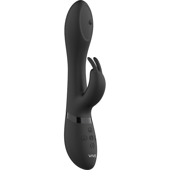 Черный вибромассажер-кролик Mira - 21,5 см - Vive