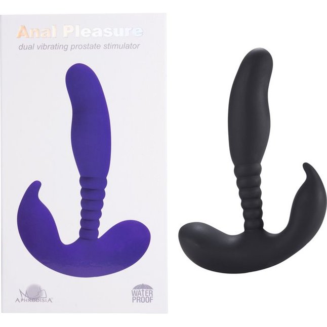 Черный стимулятор простаты Anal Pleasure Dual Vibrating Prostate Stimulator - 13,5 см. Фотография 3.